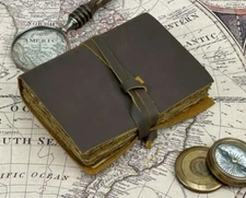 Genuine Leather Vintage Journal Deckle Edge Paper Handmade Leather bound Journal