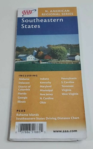 Southeastern States Map N American Regional United States Folding Paper - Picture 6 of 6