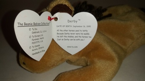 'Derby the Horse' Ty Beanie Baby Retired 1995 NEW Rare - Picture 9 of 10