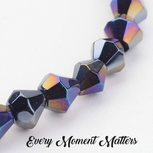 100 x AB CRYSTAL GLASS AB BICONES BEADS BICONE BEADS AB 4mm Various Colours - Picture 52 of 73