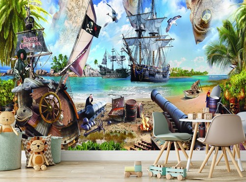 Papel pintado fotográfico decoración de pared de piratas y mar póster de papel gigante - Imagen 2 de 7