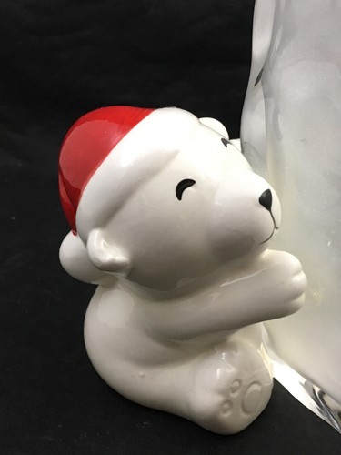 Christmas Polar Bear Candle Holder Glass Potpourri Cup Holiday Decor - Picture 8 of 9