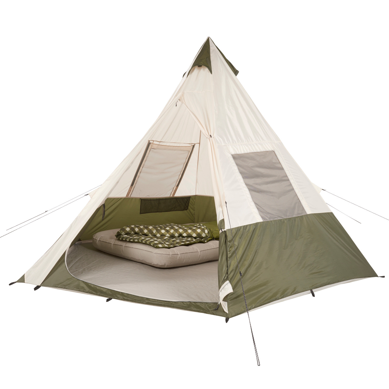 7 Person Teepee Tent Green Camping Sleeping Outdoor Hiking No Center Pole Tent 7 Person Teepee Tent Green Camping Sleeping Outdoor Hiking No Center Pole Tent