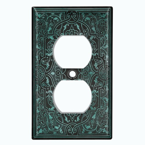 Metal Light Switch Cover Wall Plate Elegant French Victorian Frame Black FRA007 - Picture 9 of 14