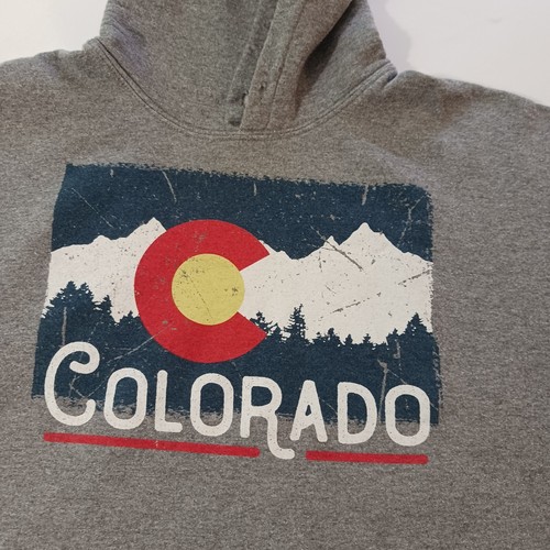 Colorado Men's Gray Graphic Hoodie Pullover Sweatshirt Long Sleeve Size Large - Bild 4 von 13