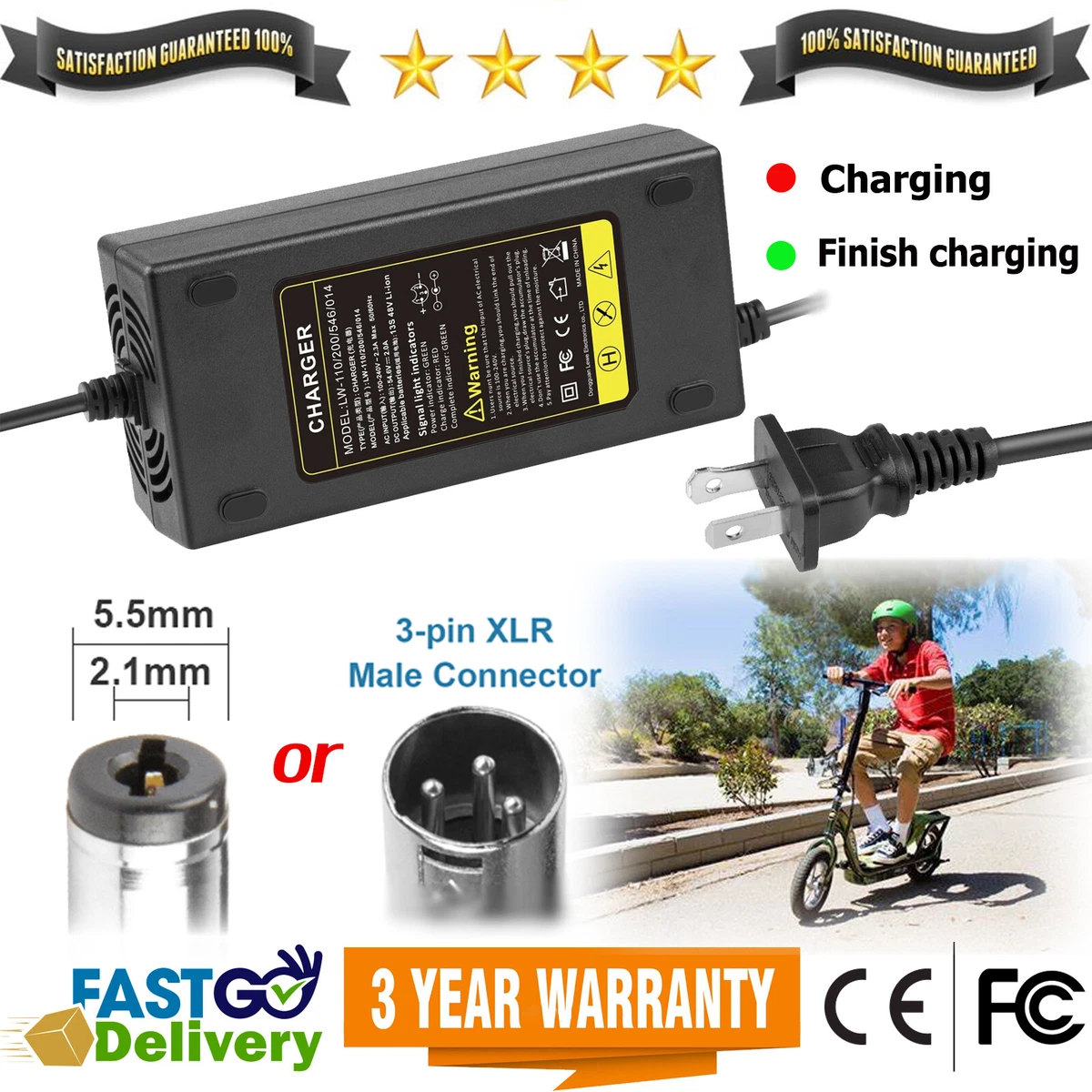 POWER CHARGING ELECTRIC Scooter Charger Battery Charger Motorcycle