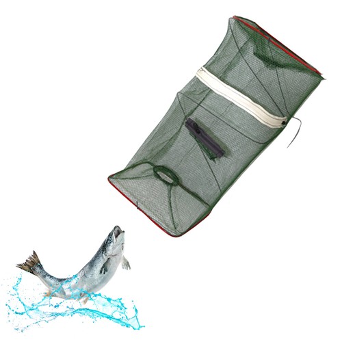1 Pack Fishing Bait Trap Net Fish Cast Cage Crab Minnow Crawdad Shrimp Foldable