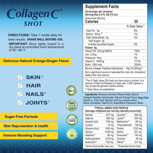 CollagenC - collagen immune booster shot - 20 pack - Imagen 5 de 5