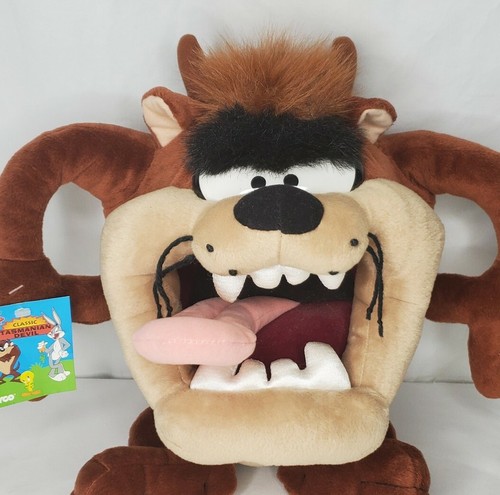 Vintage Looney Tunes Tasmanian Devil Plush Taz Tyco 1994 With Tags - Picture 2 of 12