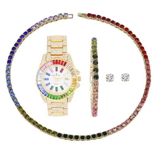 CHARLES RAYMOND Women's Baguette Cut Rainbow Watch combs of you choices. - Picture 28 of 63