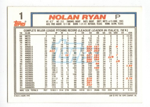 NOLAN RYAN cards ******* U PICK ******* (Buy 2 or more for 60% DISCOUNT) - Picture 101 of 147