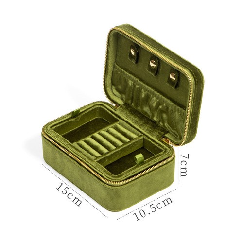 Plush Velvet Travel Jewelry Box Organizer Double Layer Jewelry Case Box Storage - Picture 8 of 10