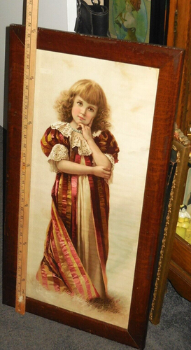 Antiker Hof langer "Meditation" nachdenklicher kleiner Mädchen ausgezeichnete Färbung schöner Rahmen - Bild 2 von 10