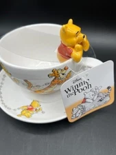 NEW Disney Winnie the Pooh 3-D Ceramic Teacup and Saucer - See Video