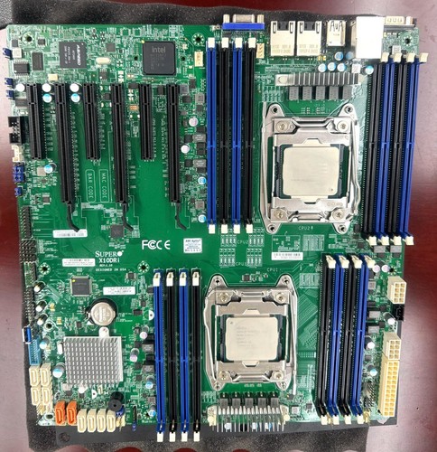 Supermicro X10DRi LGA 2011-3 DDR4 ATX w 2x E5-2678v3 Xeon CPU Tested Motherboard - Picture 1 of 5