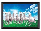 Seven Lucky Running Vastu Horses Wall Art Framed Painting for Living Room