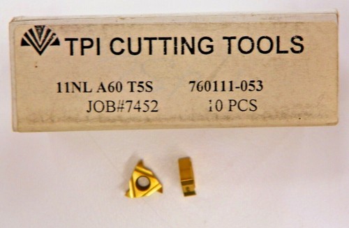10 PIECES, TPI, 11NL A60 T5S CARBIDE INSERTS H018 - Picture 2 of 4