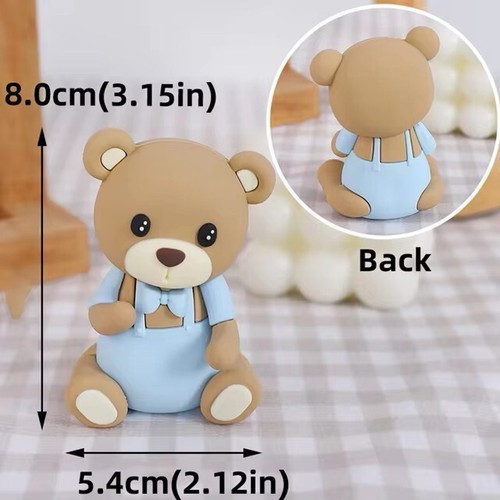 Bear Cake Toppers Baby Shower Birthday Party Decor Hot Air Balloon Pink Blue - Picture 9 of 53