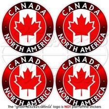 CANADA Canadien, Amérique du Nord, MAPLE LEAF, 50mm Vinyl Autocollant x4