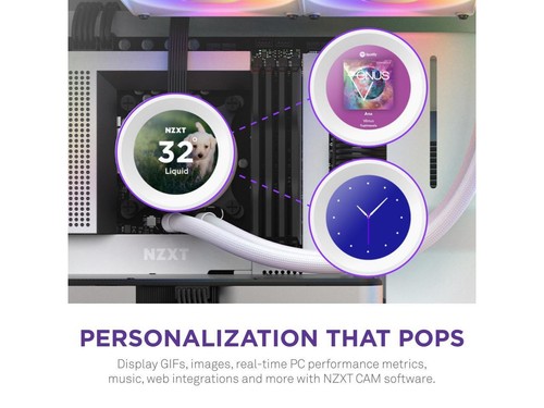 NZXT Kraken Elite RGB 280mm - RL-KR28E-W1 – RGB AIO CPU Liquid Cooler – Customiz - Afbeelding 2 van 8