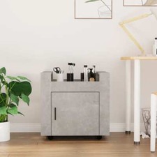 Desk Trolley Concrete Grey 60x45x60 cm Engineered Wood vidaXL