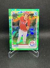 Evan Carter 2020 Bowman Draft Sapphire 1st Chrome Green #46/50 Rangers Rookie RC