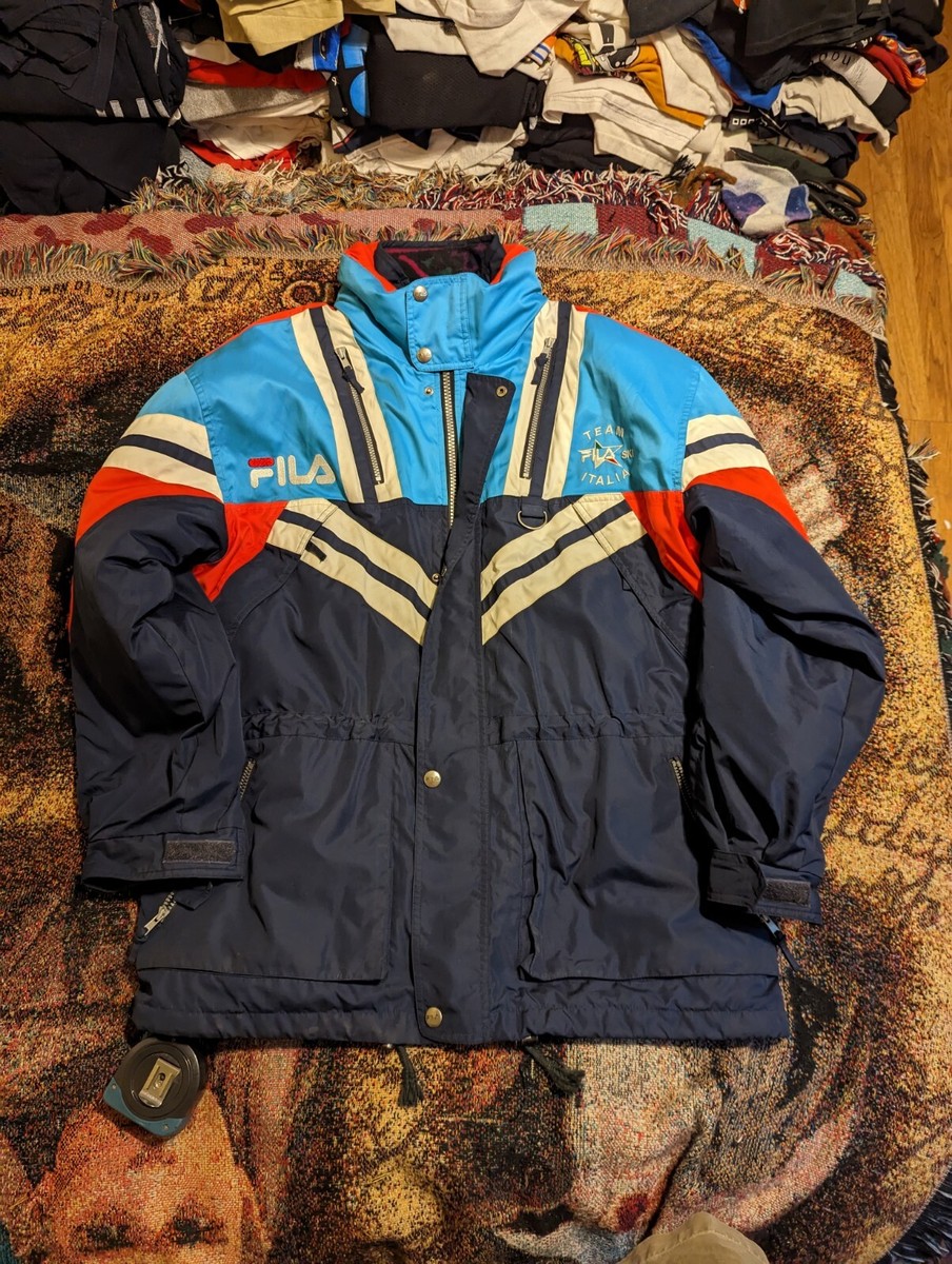 【待望★】 Colorblock Italia Team Ski FILA Vintage Winter Fleece Snow スノーボード