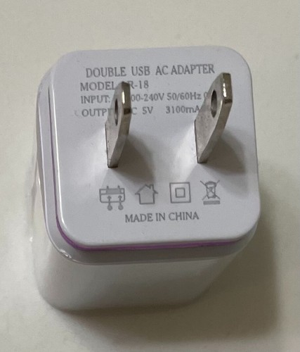 USB wall charger adapter 5V 2.1A 1.0A Dual Port Charging For iPhone, Android, - Picture 2 of 5