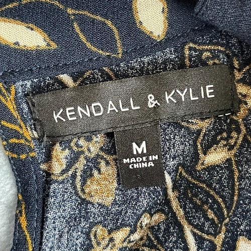 Top boho Kendall & Kylie para mujer azul medio floral recortado ojo de cerradura - Imagen 9 de 12