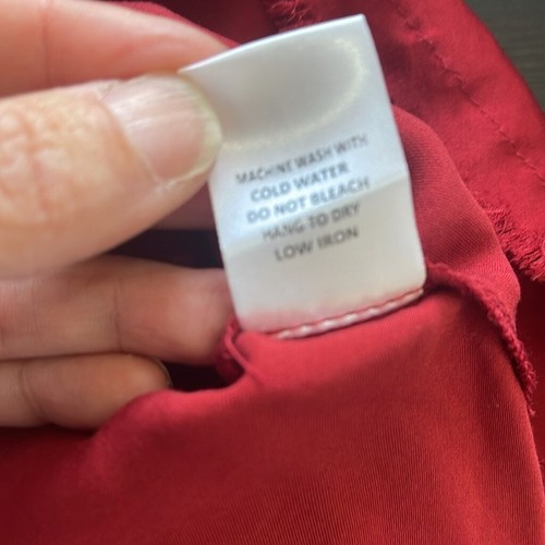 Neu mit Etikett Olivaceous ärmellose Bluse V-Ausschnitt Größe L dunkelrot Business Freizeit roher Saum - Bild 8 von 10