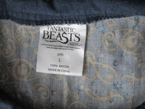 Fantastic Beasts (and where to find them) Blue Shirt Dress L Gold Lt BLue - Bild 4 von 4