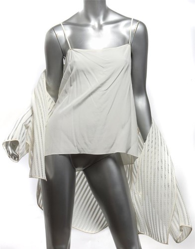 Chaqueta y Cami Top Christian Dior Para Mujer Blanca Twinset de 2 Piezas Juego M - Imagen 5 de 7