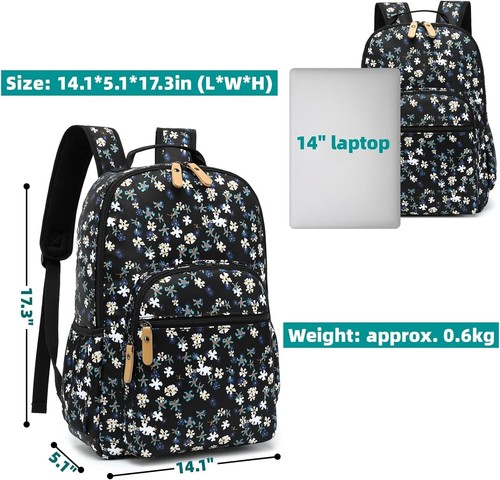 Spacious Black Sunflower Backpack: Stylish Travel Daypack for School & Leisure - Picture 6 of 11