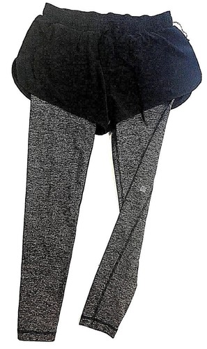 Victorias Secret VSX shorts over leggings combo Black gray M last - Picture 1 of 3