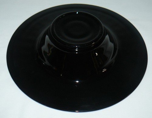 L.E. Smith Black Glass Console Bowl Daisies Unique 12" Dish - Picture 11 of 13