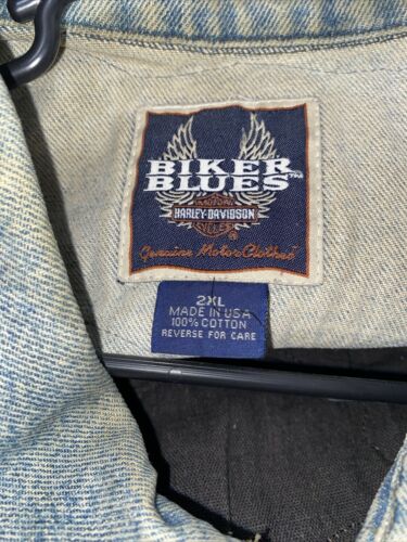RARE Style Harley-Davidson Vintage embroidered Jean Denim Jacket w/patchs Sz XXL - Picture 13 of 13