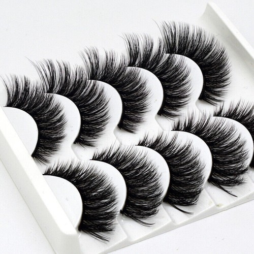5/10 Pairs 3D Mink False Eyelashes Wispy Cross Long Thick Fake Eye Lashes Gifts - Picture 23 of 41