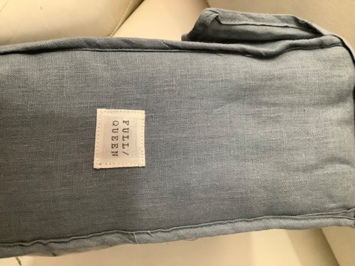 NUOVO copripiumino Wamsutta vintage lino lavato con volant completo/regina verde salvia $339 - Foto 4 di 6
