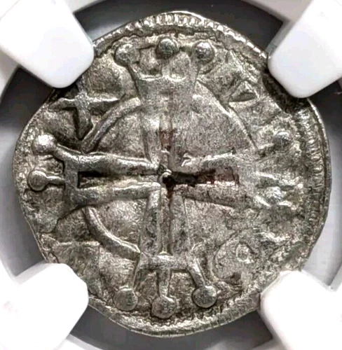 Raymond V France Provence NGC AU 53 Silver Denier Knights Templar Crusader