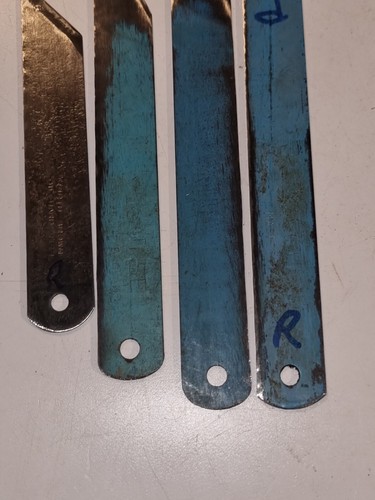 4 lame piatte in acciaio fatte a mano calzolai utensili riparazione scarpe strumento F2 - Foto 3 di 4