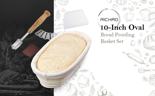 2 Pack 10 Inch Oval Bread Proofing Basket for Sourdough Bread - Bread Basket Bak - Picture 8 of 12