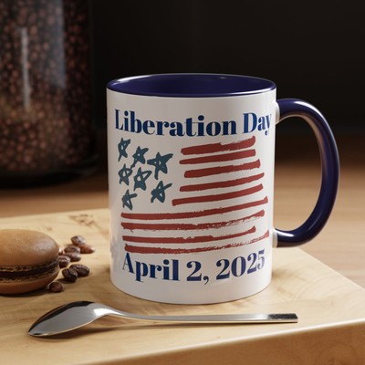 Liberation Day Coffee Mug, July 4th Gift, Tea Cup for Veterans, Americana