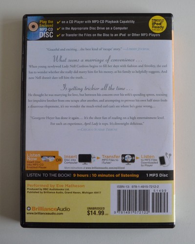 April Lady - Georgette Heyer - Unabridged Audiobook - MP3CD - Picture 2 of 2