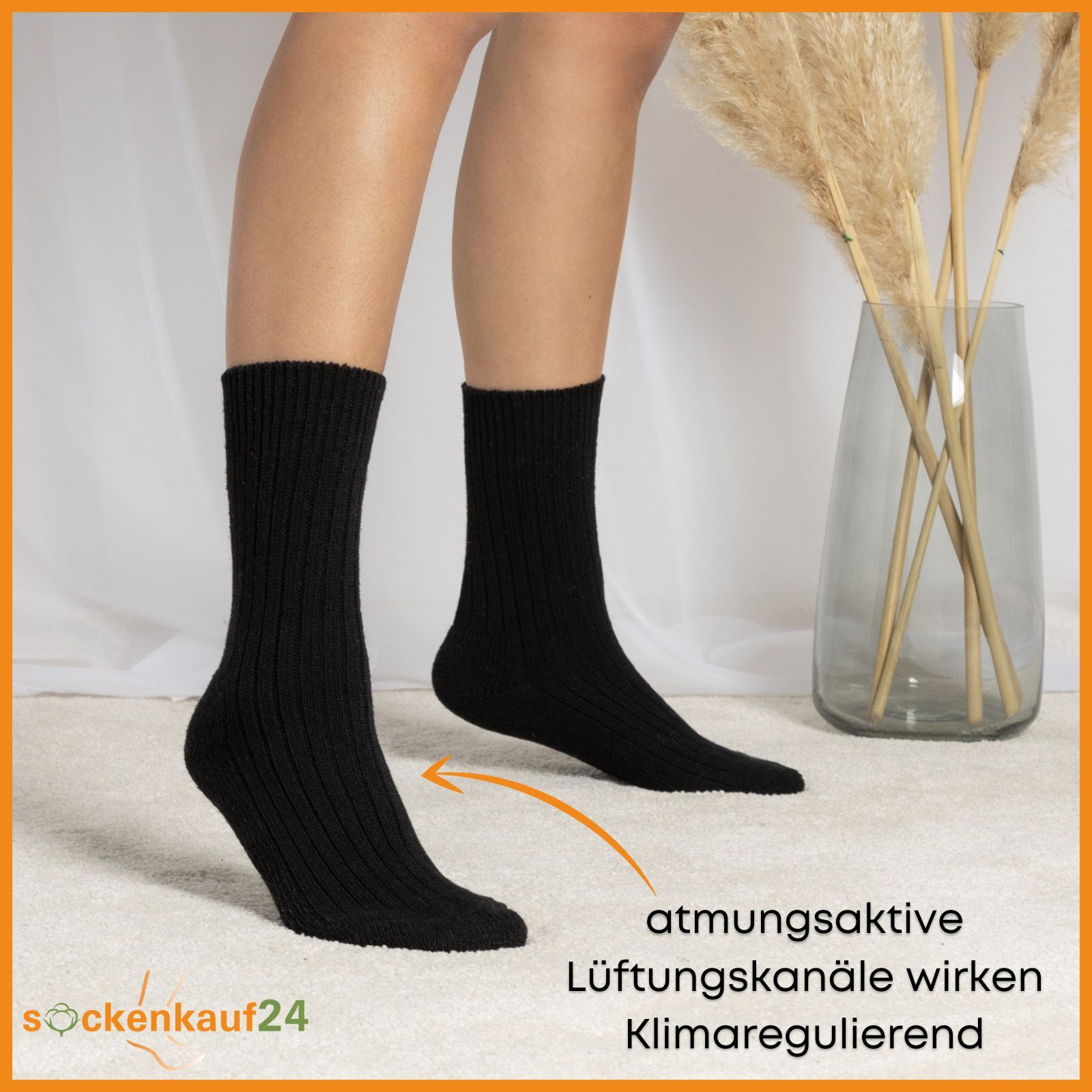 6 Paar Norweger Socken Wollsocken Wintersocken Herren Damen Schwarz Grau