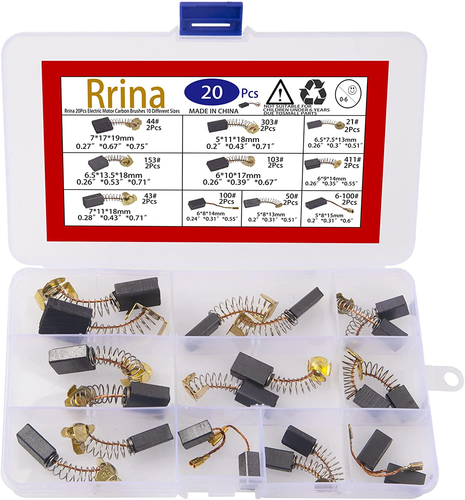 20pz Spazzole Carbonio Motore Elettrico 10 Diverse Misure per Ricambio Riparazione Po - Foto 6 di 12