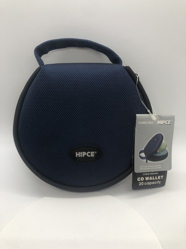 HIPCE 567067 Cd Disk Holder Color Blue Zippered Holds 20 Discs, New With Tags! - Afbeelding 1 van 3