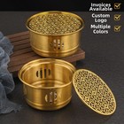 Compact Stainless Steel Tea Warmer Base with Polished Finish and Ventilation