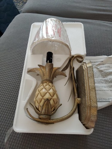 2X HAMPTON BAY WALL SCONCES - 12" EMPIRE GOLD FINISH 186 615 - NEW - Picture 2 of 12