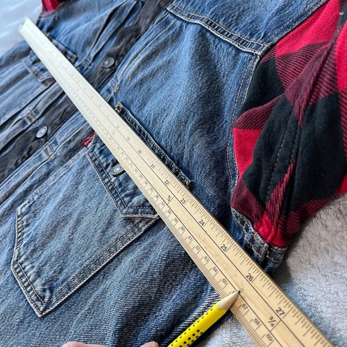 Levi's Premium Jeansjacke Herren groß blau Knopfleiste gefüttert Buffalo kariert Typ 2 - Bild 5 von 22
