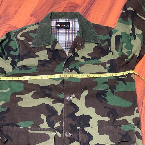 VTG Red Head Camo Range Jacket Large Plaid Camo Flannel Lined Corduroy Collar - Picture 6 of 9